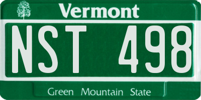 VT license plate NST498
