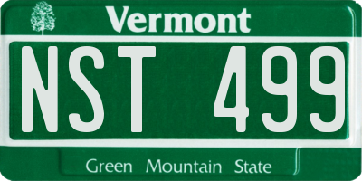 VT license plate NST499