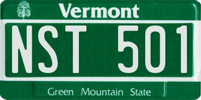 VT license plate NST501