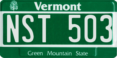 VT license plate NST503
