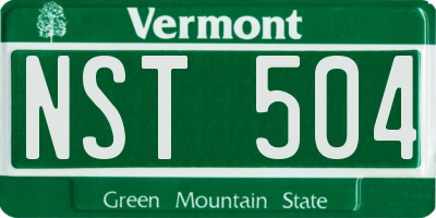 VT license plate NST504