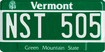 VT license plate NST505