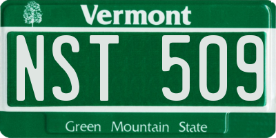 VT license plate NST509