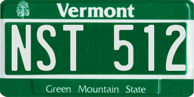 VT license plate NST512