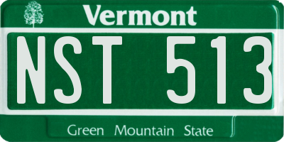 VT license plate NST513