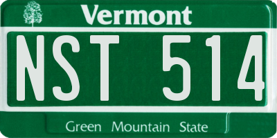 VT license plate NST514