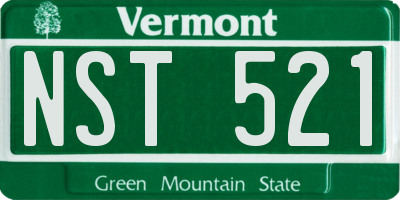 VT license plate NST521