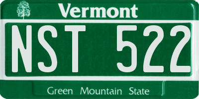VT license plate NST522