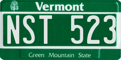 VT license plate NST523