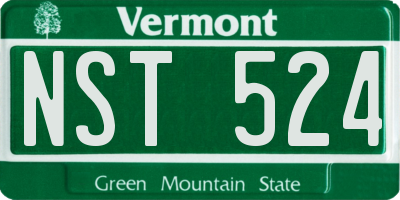 VT license plate NST524