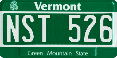 VT license plate NST526