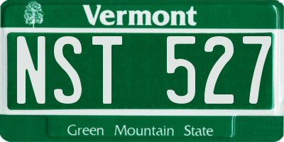 VT license plate NST527