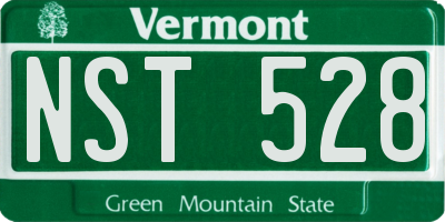 VT license plate NST528