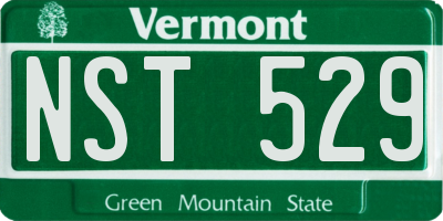 VT license plate NST529