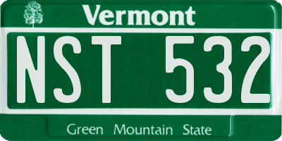 VT license plate NST532