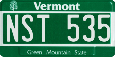 VT license plate NST535