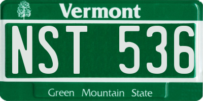 VT license plate NST536