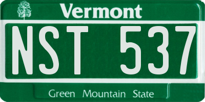 VT license plate NST537