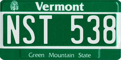 VT license plate NST538