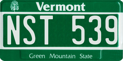 VT license plate NST539