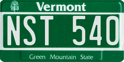 VT license plate NST540