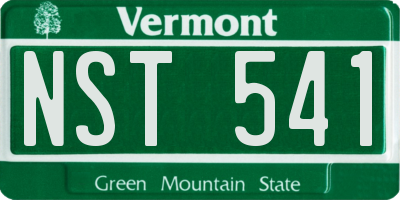 VT license plate NST541