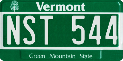 VT license plate NST544