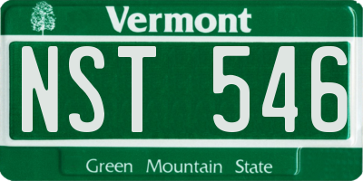 VT license plate NST546