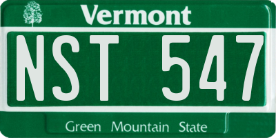 VT license plate NST547