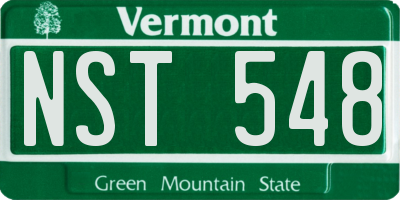 VT license plate NST548