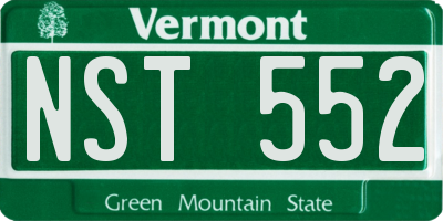 VT license plate NST552