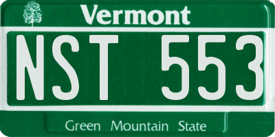 VT license plate NST553