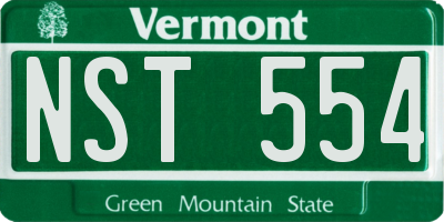 VT license plate NST554
