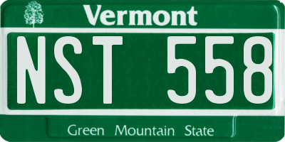 VT license plate NST558