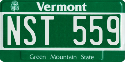 VT license plate NST559