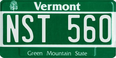 VT license plate NST560