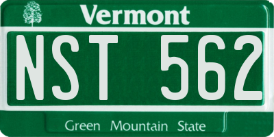 VT license plate NST562