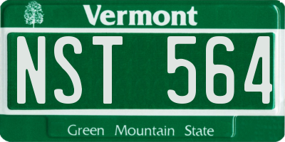 VT license plate NST564