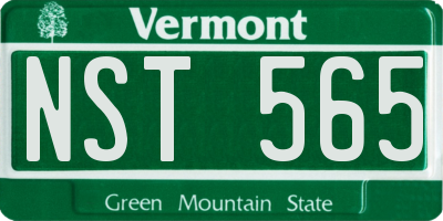 VT license plate NST565