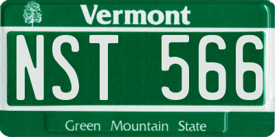 VT license plate NST566