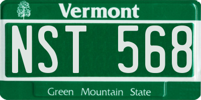 VT license plate NST568