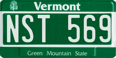 VT license plate NST569