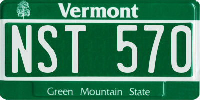 VT license plate NST570