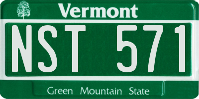 VT license plate NST571