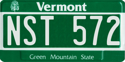 VT license plate NST572