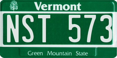 VT license plate NST573