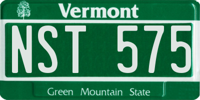 VT license plate NST575