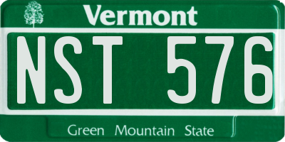 VT license plate NST576