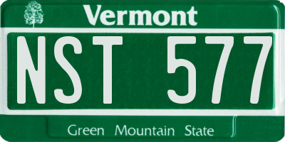 VT license plate NST577