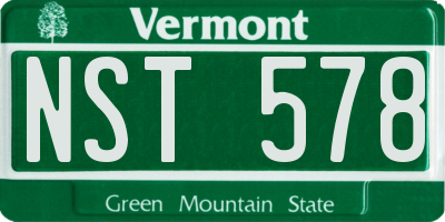VT license plate NST578